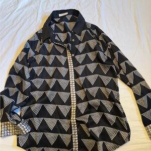 Equipment 100% silk blouse Black and White Geometric Button-Up Shirt